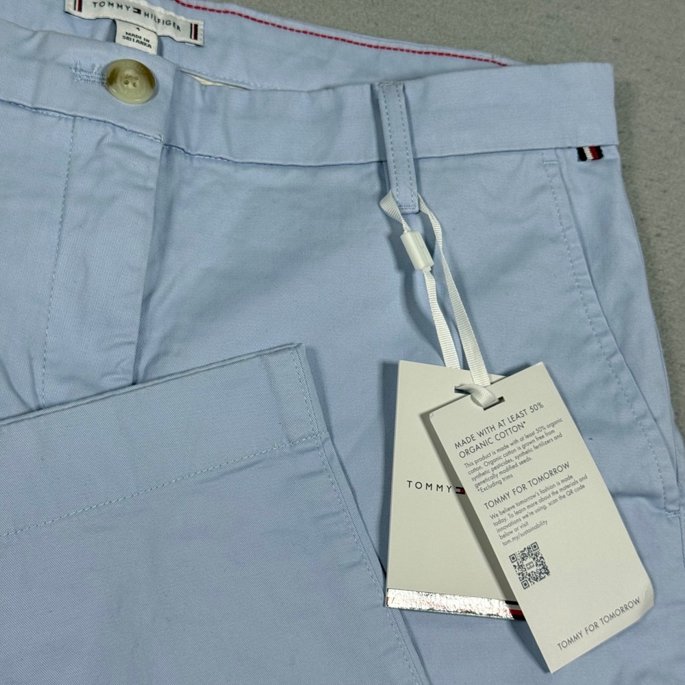 Tommy Hilfiger Heritage Chino Pants Light Blue Stretch Cotton Trousers Womens 4